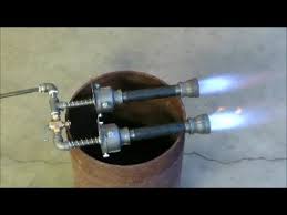 gas forge homemade dual burners you