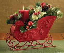 Santa Sleigh Centerpiece Christmas Centerpieces Diy Christmas Sleigh Decorations Christmas Flowers