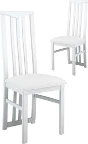 Chaise louis xv baroque romantique bois blanc et tissu apolline l 52 x p 51 x h 100 amadeus. Lot De 2 Chaises Blanches Ultra Design Chaise Salle A Manger Chaise De Salle A Manger Salle A Manger Moderne
