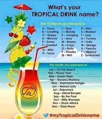 Sunny In The Beach Drink Names Tropical Drink Funny Names