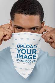 Download Placeit Mockup Of A Man Covering His Face With A Bandana