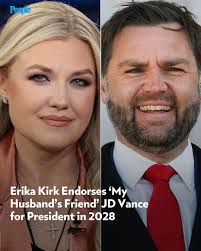 🔗: bit.ly/4apQO2U Vance, a longtime friend of the Kirks, has not confirmed  plans to run but is widely expected to decide post-2026. 📷️: Dimitrios  Kambouris, Anna Moneymaker, Brad Vest/Getty