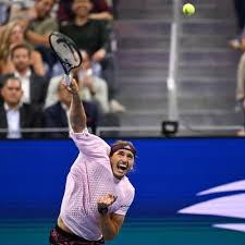 Alexander Zverev competing in a tennis match