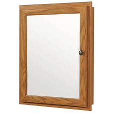 5 out of 5 stars. Glacier Bay 20 3 4 In W X 25 3 4 In H X 4 3 4 In D Framed Recessed Or Surface Mount Swing Door Bathroom Medicine Cabinet In Oak S2126 Oa R The Home Depot