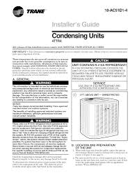 trane air conditioner heat pump outside unit manual l0905060