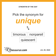 Do You Know This Synonym For Unique In 2020 Synonym Vocabulary Sentences