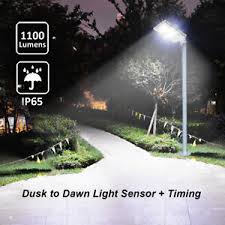 1100lm Led Solar Powered Street Light Outdoor Pole Mount Post Lamp Ip65 928879360370 Ebay