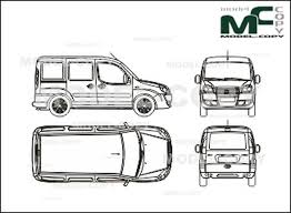 Fiat Doblo Cargo Closed Tailgate 1 Sliding Door 2006 Disegno Model Copy Jaguar Xj Peugeot Autocad