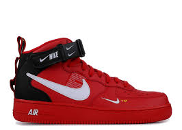 Nike Air Force 1 Mid Black White Swoosh Air Force 1 Mid 07 Lv8 Overbranding Nike 804609 605 University Red White Black Red Nike Shoes Mens Nike Shoes Red Nike