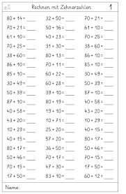 Zehnerzahlen Plus Zehner Und Einer Mit Bildern 1 Klasse Mathe Arbeitsblatt Nachhilfe Mathe Matheaufgaben