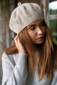 Knitted Natural Alpaca Wool Cap, French Style Woolen Beret, Hand Knitted  Organic Alpaca Wool Hat for Women