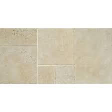 This 12 x 24 savona ivory brushed travertine tile is beige. Enigma Travertine Cobble Stone Pattern Tile In Ivory 8 Sq Ft Case The Home Depot Canada