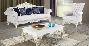 Elegant pairing of natural marble and metal. Casa Padrino Baroque Living Room Set Light Gray White Cream Gold 2 Sofas 2 Armchairs 1 Coffee Table Noble Living Room Furniture In Baroque Style