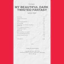 Kanye West My Beautiful Dark Twisted Fantasy Album Cover Original My Beautiful Dark Twisted Fantasy Kanye West Album Receipts In 2020 Beautiful Dark Twisted Fantasy Kanye West Albums Travis Scott Album