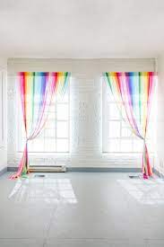 Diy Rainbow Streamer Curtains The House That Lars Built Rainbow Room Decor Unicorn Room Decor Rainbow Room