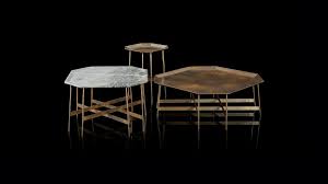 This rare octagonal design coffee table is made of a beautiful brass base with an octagonal glass top. Octagon Table Coffee Tables Henge