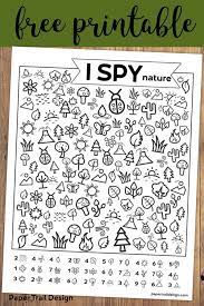 Free Printable I Spy Nature Game Paper Trail Design Nature Games School Activities Activities