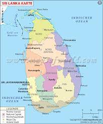 Eliminated as a public health problem: Sri Lanka Karte Karte Von Sri Lanka