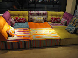 This Module Sofa Is Both Bright And Practical Your Kids Can Roll Around And Play In The Centre While You Sit Floor Couch Floor Seating Moroccan Floor Pillows