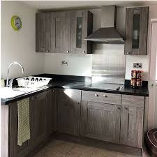 Kitchen Makeover With Dcfix Design Oak Sheffield Pearl Grey Check Out Louise812 To See It Before Kitchen Cabinets Wrapped Cupboard Design Dc Fix Kitchen