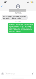 I'm not Lucy and I do not run a yoga class : r/texts