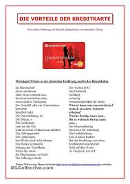 Die Vorteile Der Kreditkarte Deutsch Lernen Rhetorik Und Unterrichten