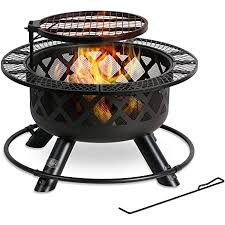 35 in round fire pit insert dx170051 the home depot backyard creations 31 fire ring lid at menards 33 in square fire ring 31 inch fire pit insert you might also like pengikut. Amazon Com Shinerich Industrial Srfp96 Pit And Grill Plain Garden Outdoor