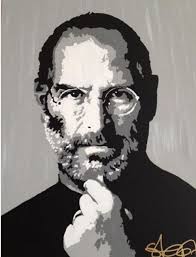 Steve Jobs Pop Art Apple Portrait Black And White Painting Pop Art White Painting