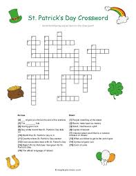 St patrick\'s day crossword puzzles. St Patrick S Day Crossword Puzzles Fun Activities For Kids