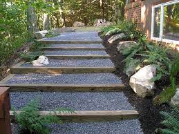 Timber Stone Steps Garden Steps Arbour Garden Ideas Garden Stones