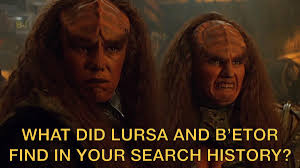 Star Trek fans sharing search history and discussing Klingon culture