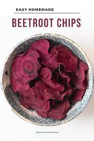 How To Make Beetroot Chips Baked Or Dehydrated Recipe In 2020 Beetroot Baked Beet Chips Snack Chips
