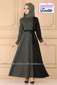 Kazayagi Desenli Tesettur Elbise 2277ms212 Haki Moda Selvim 2020 Elbise Elbise Modelleri Moda Stilleri