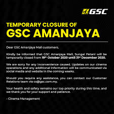 Gsc operates a total of 349 screens in 40 locations across malaysia and vietnam, out of which 306 screens are spread across 33 locations in malaysia, while 43 screens sit in 7 locations in vietnam through a partnership with galaxy studio. Gsc Getvaccinated On Twitter Attention To Gsc Amanjaya Mall Customers