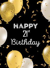 21st Birthday Birthday Wishes For 21 Year Old Daughter Golden Happy 21st Birthday Balloon Card Birthday Greeting Cards By Davia 21st Birthday Cards Happy 21st Birthday Cards 21st Birthday Wishes