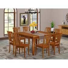 Vancouver oval double pedestal dining room table, 17 butterfly leaf, espresso by east west furniture. 9 Pc Dining Room Set For 1 Square Table With Leaf And 8 Dining Chairs Finish Option Overstock 17676503