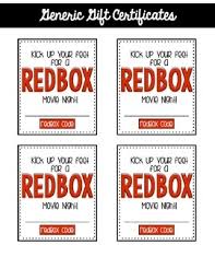 Redbox gift card not working. Redbox Gift Certificate Tags Editable With 3 Styles Tpt