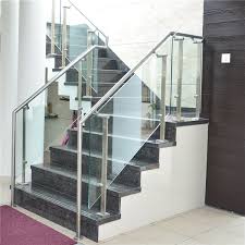 Wonderful stairs and glass railings our newest and most popular glass rail product is the most sought after by our customers. Stainless Steel Flat Plate Baluster Glass Stair Railing Indoor