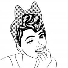 Black And White Woman Clipart Check Out My Behance Project Pop Art Cute Retro Woman Comics Style Black White Https Www Behance Net Gallery 75656323 Pop Pop Art Design Comic Styles Art