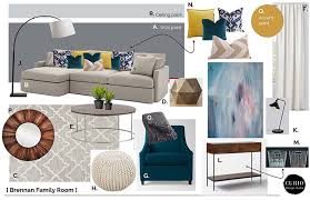 Yellow and blue in your dining room. Gray Yellow Living Room Curio Design Studio