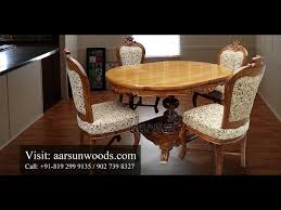 3pcs steel wood folding dining room table 2. 68 4 Seater Dining Set Carved Chairs Oval Table Classic Furniture Ideas Aarsun The Craftsmen Youtube