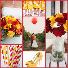 Pin By Megan Shane On K Z Party Yellow Wedding Theme Red Yellow Weddings Red Wedding Decorations