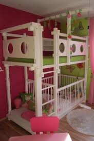Habeig kinderbett hochbett weiß rosa/blau schreibtisch regal treppe kombibett 90x190cm. Hochbett Mit Babybett Oli Niki