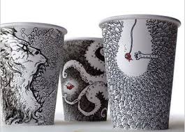 Sharpie Doodle Cups Cup Art Coffee Cup Art Art Lessons Middle School