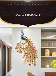 Room ideas → peacock wall art decor images. Luxury Big Peacock Wall Clock Home Decor Wall Watch Living Room Clock Wall Modern Luxurax Wallclock Walldecor Homedecor Interiordesign Pfau Wohnen Wand
