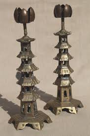 Check spelling or type a new query. Chinese Pagoda Pair Of Solid Brass Candlesticks Vintage China Candle Holders