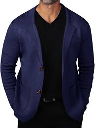 Mens Cardigan Sweater Knit Blazer Suit Jacket Casual Zambia | Ubuy