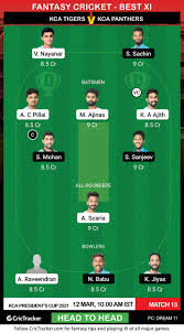 Hey guys hope you enjoyed the video remember to like and subscribe and share with your friends Kca Presidents Cup T20 2021 Match 13 Tig Vs Pan Dream11 Prediction Fantasy Cricket Tips Playing 11 Pitch Report And Injury Update