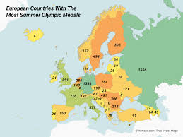 More news for summer olympics medal count » European Countries With The Most Summer Olympic Medals Free Vector Maps