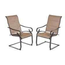 We did not find results for: Hampton Bay Crestridge Steel Padded Sling C Spring Outdoor Patio Dining Chair In Putty Taupe 2 Pack Fcs60610r 2pk The Home Depot